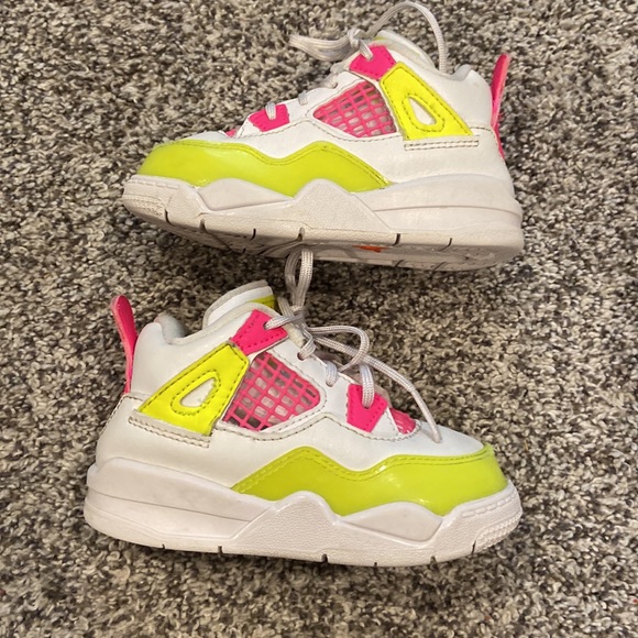 Little kids Jordans size 6C white with neon, pink and neon yellow. Super cute. - Picture 3 of 14